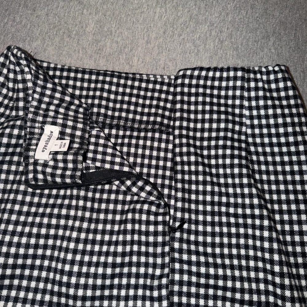 Eyeshadow Black and White Checkered Pencil Skirt